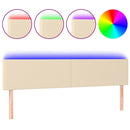 vidaXL krémszínű szövet LED-es fejtámla 180x5x78/88 cm
