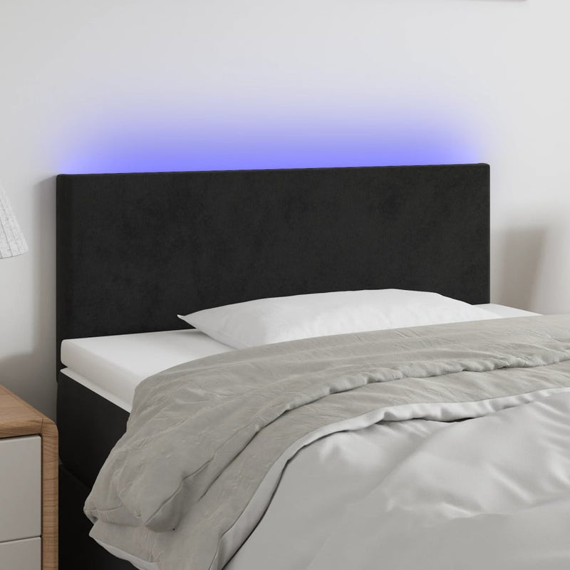 vidaXL fekete bársony LED-es fejtámla 80 x 5 x 78/88 cm