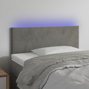vidaXL világosszürke bársony LED-es fejtámla 90x5x78/88 cm