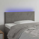 vidaXL világosszürke bársony LED-es fejtámla 90x5x78/88 cm