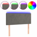 vidaXL sötétszürke bársony LED-es fejtámla 90x5x78/88 cm
