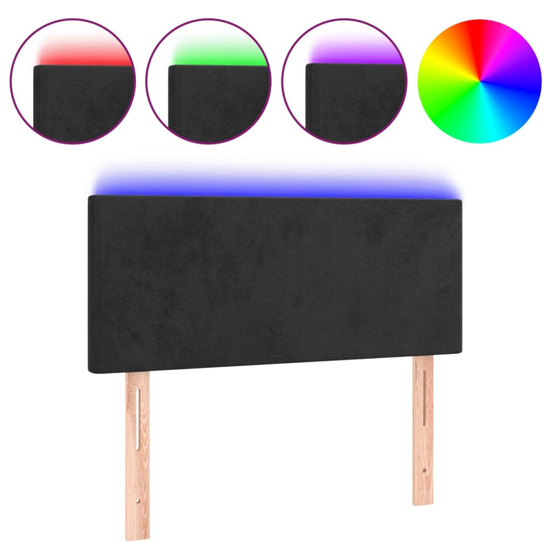 vidaXL fekete bársony LED-es fejtámla 90x5x78/88 cm