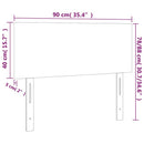 vidaXL sötétkék bársony LED-es fejtámla 90x5x78/88 cm