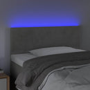 vidaXL világosszürke bársony LED-es fejtámla 100x5x78/88 cm