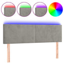 vidaXL világosszürke bársony LED-es fejtámla 144x5x78/88 cm