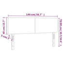 vidaXL világosszürke bársony LED-es fejtámla 144x5x78/88 cm