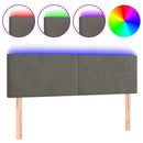 vidaXL sötétszürke bársony LED-es fejtámla 144x5x78/88 cm