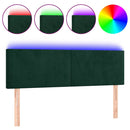 vidaXL sötétzöld bársony LED-es fejtámla 144x5x78/88 cm