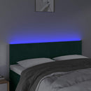 vidaXL sötétzöld bársony LED-es fejtámla 144x5x78/88 cm