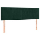 vidaXL sötétzöld bársony LED-es fejtámla 144x5x78/88 cm