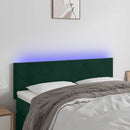 vidaXL sötétzöld bársony LED-es fejtámla 144x5x78/88 cm