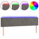 vidaXL sötétszürke bársony LED-es fejtámla 160x5x78/88 cm