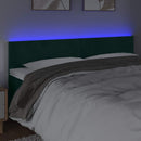 vidaXL sötétzöld bársony LED-es fejtámla 160x5x78/88 cm