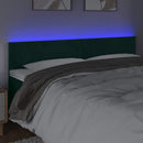 vidaXL sötétzöld bársony LED-es fejtámla 160x5x78/88 cm