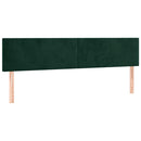 vidaXL sötétzöld bársony LED-es fejtámla 160x5x78/88 cm