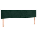 vidaXL sötétzöld bársony LED-es fejtámla 160x5x78/88 cm