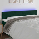 vidaXL sötétzöld bársony LED-es fejtámla 160x5x78/88 cm