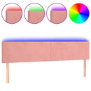 vidaXL rózsaszín bársony LED-es fejtámla 160x5x78/88 cm