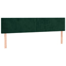 vidaXL sötétzöld bársony LED-es fejtámla 180x5x78/88 cm