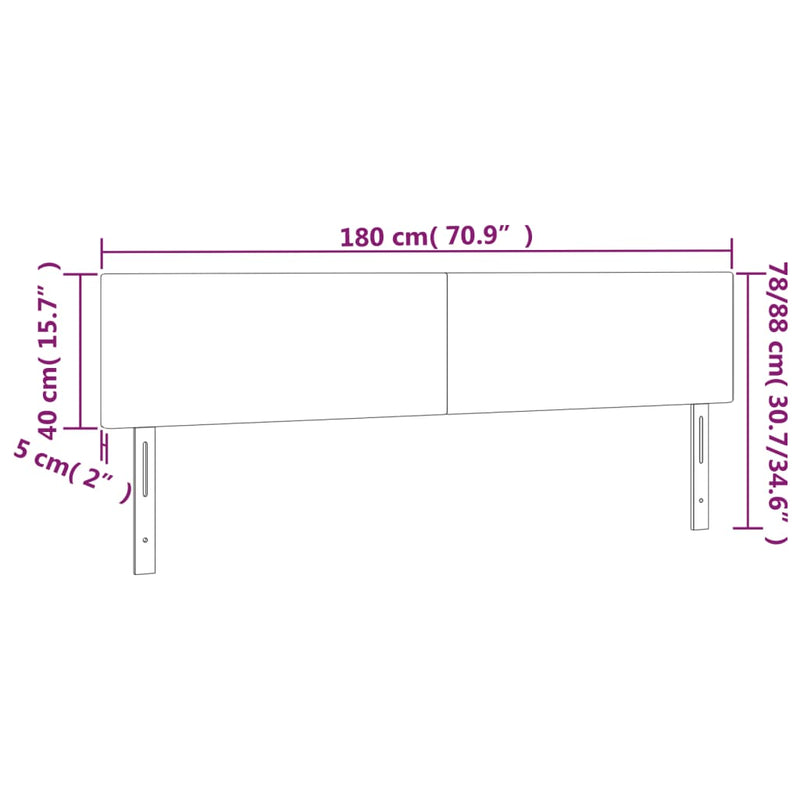 vidaXL sötétzöld bársony LED-es fejtámla 180x5x78/88 cm