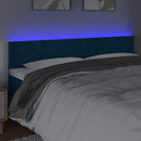 vidaXL sötétkék bársony LED-es fejtámla 180x5x78/88 cm