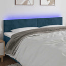 vidaXL sötétkék bársony LED-es fejtámla 180x5x78/88 cm