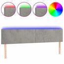 vidaXL világosszürke bársony LED-es fejtámla 200x5x78/88 cm