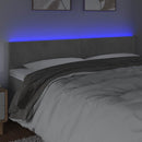 vidaXL világosszürke bársony LED-es fejtámla 200x5x78/88 cm