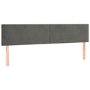 vidaXL sötétszürke bársony LED-es fejtámla 200x5x78/88 cm