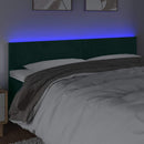 vidaXL sötétzöld bársony LED-es fejtámla 200x5x78/88 cm