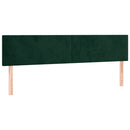 vidaXL sötétzöld bársony LED-es fejtámla 200x5x78/88 cm