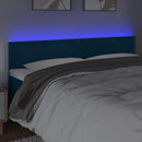 vidaXL sötétkék bársony LED-es fejtámla 200x5x78/88 cm
