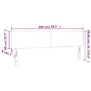 vidaXL sötétkék bársony LED-es fejtámla 200x5x78/88 cm