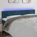 vidaXL sötétkék bársony LED-es fejtámla 200x5x78/88 cm