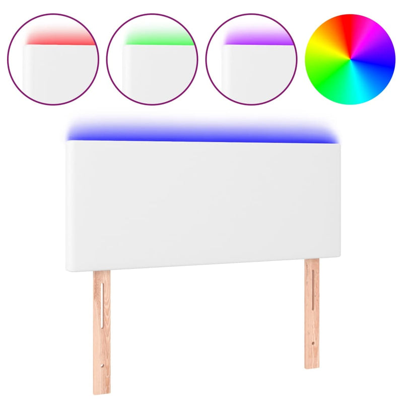 vidaXL fehér műbőr LED-es fejtámla 80 x 5 x 78/88 cm
