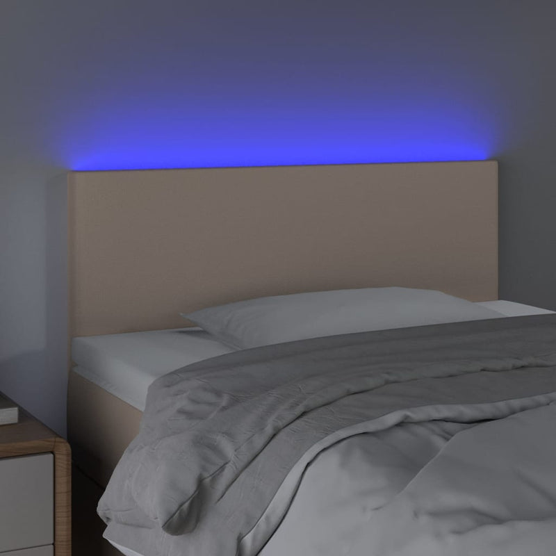 vidaXL cappuccino színű műbőr LED-es fejtámla 80 x 5 x 78/88 cm