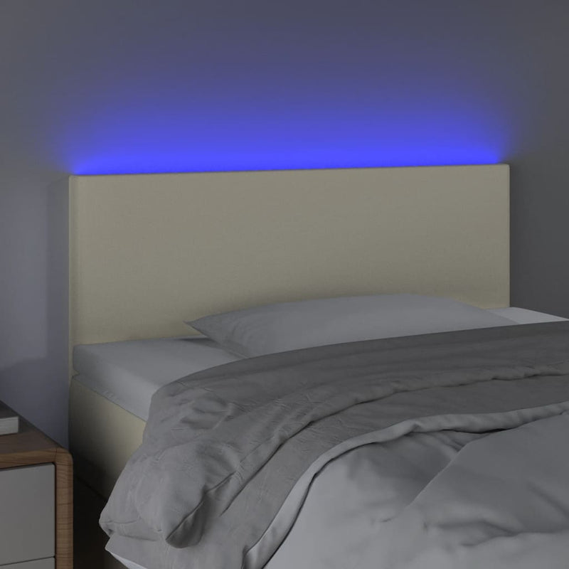 vidaXL krémszínű műbőr LED-es fejtámla 90 x 5 x 78/88 cm
