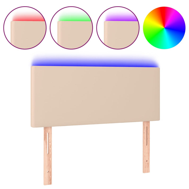 vidaXL fekete műbőr LED-es fejtámla 90 x 5 x 78/88 cm