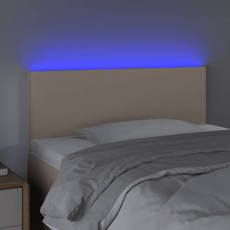 vidaXL fekete műbőr LED-es fejtámla 90 x 5 x 78/88 cm