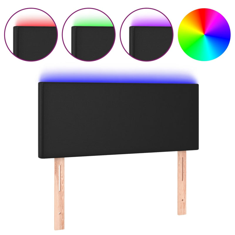 vidaXL fekete műbőr LED-es fejtámla 100 x 5 x 78/88 cm