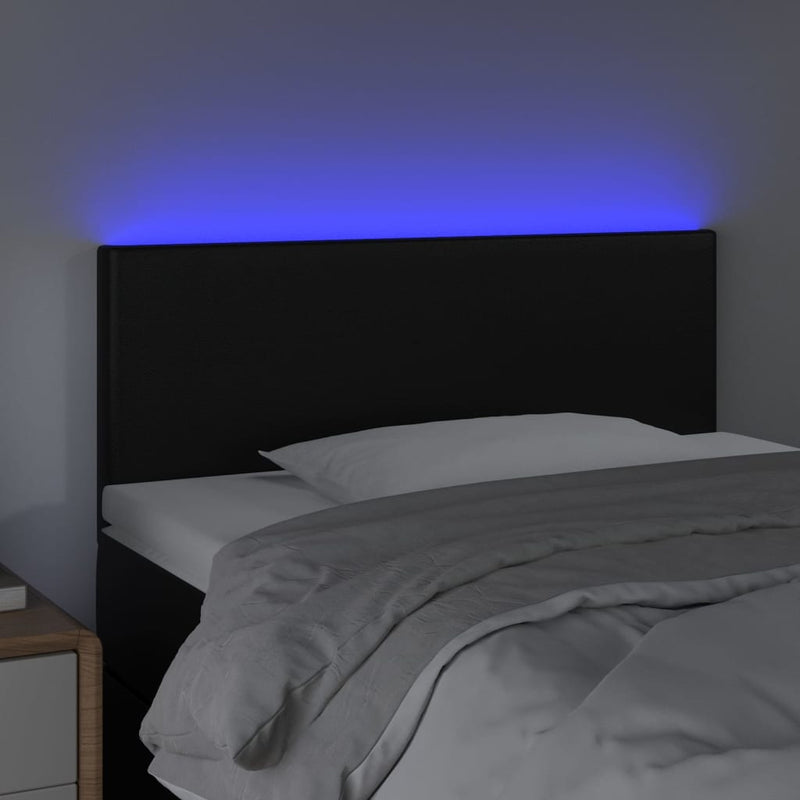 vidaXL fekete műbőr LED-es fejtámla 100 x 5 x 78/88 cm