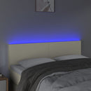 vidaXL krémszínű műbőr LED-es fejtámla 144 x 5 x 78/88 cm