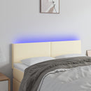 vidaXL krémszínű műbőr LED-es fejtámla 144 x 5 x 78/88 cm