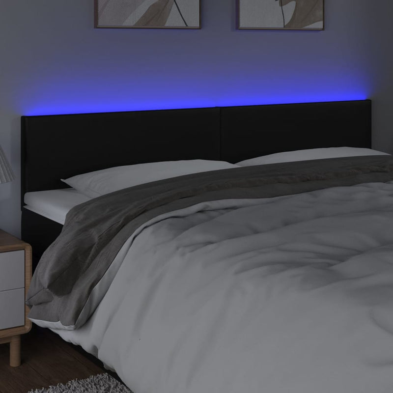 vidaXL fekete műbőr LED-es fejtámla 160 x 5 x 78/88 cm