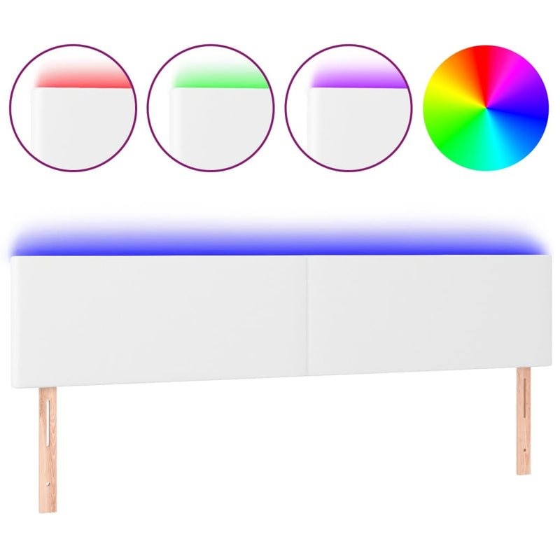 vidaXL fehér műbőr LED-es fejtámla 160 x 5 x 78/88 cm