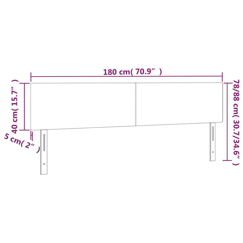 vidaXL krémszínű műbőr LED-es fejtámla 180 x 5 x 78/88 cm