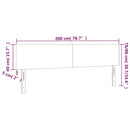 vidaXL fehér műbőr LED-es fejtámla 200 x 5 x 78/88 cm