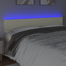 vidaXL krémszínű műbőr LED-es fejtámla 200 x 5 x 78/88 cm