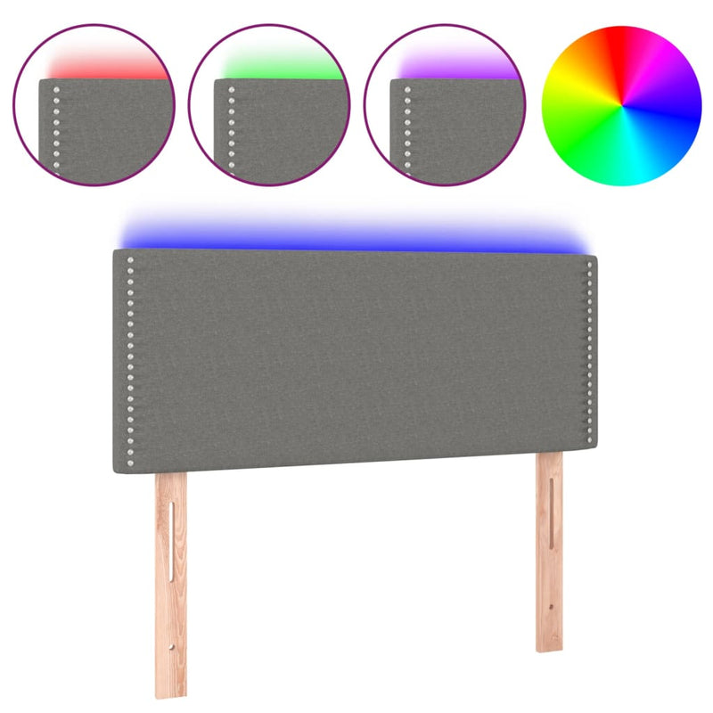 vidaXL sötétszürke szövet LED-es fejtámla 90x5x78/88 cm