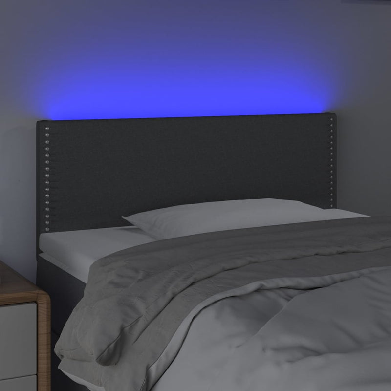 vidaXL sötétszürke szövet LED-es fejtámla 90x5x78/88 cm